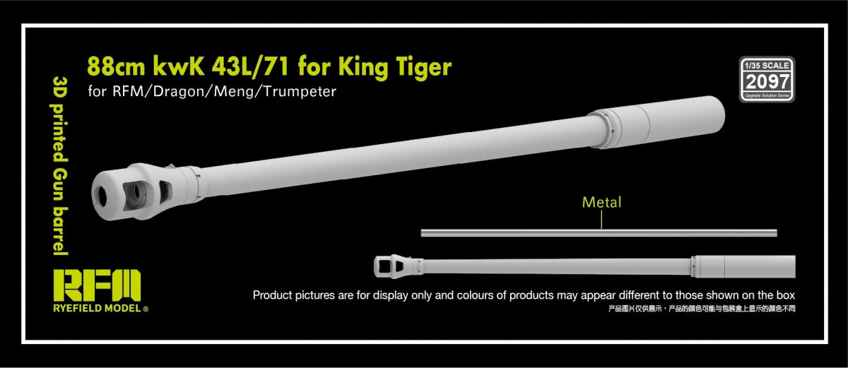 Canon Rye Field Model 2097 88cm kwK 43L/71 pour Kingtiger (RFM Trumpeter Meng Dragon) 1/35