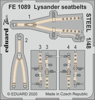Ceintures de sécurité Eduard FE1089 Lysander en acier, échelle 1/48, EDUARD