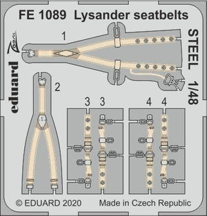 Ceintures de sécurité Eduard FE1089 Lysander en acier, échelle 1/48, EDUARD