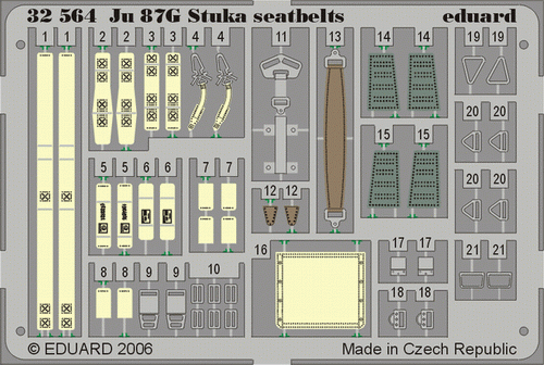 Eduard 32564 Ju 87 Ceintures de sécurité Stuka HASEGAWA 1/32