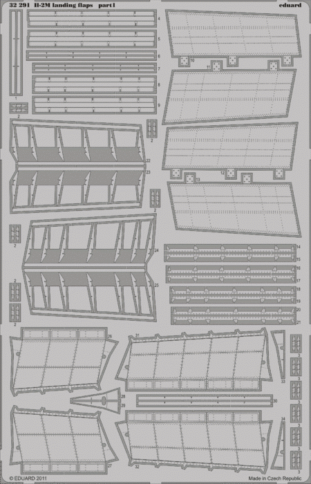 Volets d'atterrissage Eduard 32291 Il-2m HOBBY BOSS (1/32)