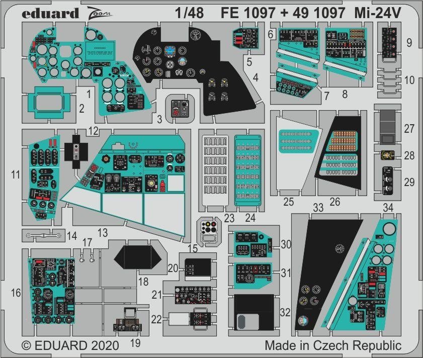 Eduard 491097 Mi-24 interior 1/48 ZVEZDA