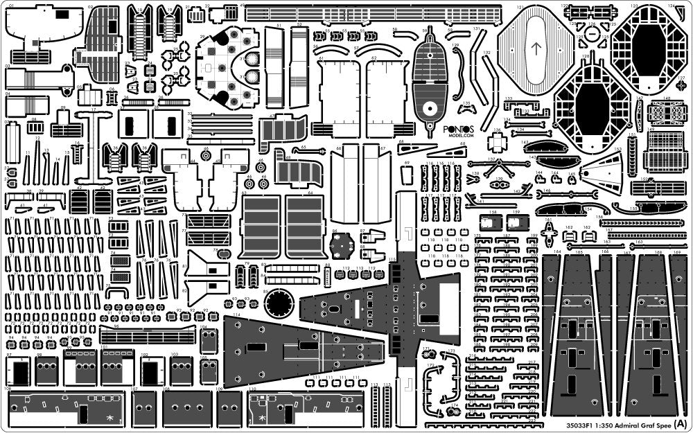 Pontos 35033F1 ADMIRAL GRAF SPEE 1939 Kit de détails 1/350 – immagine 7