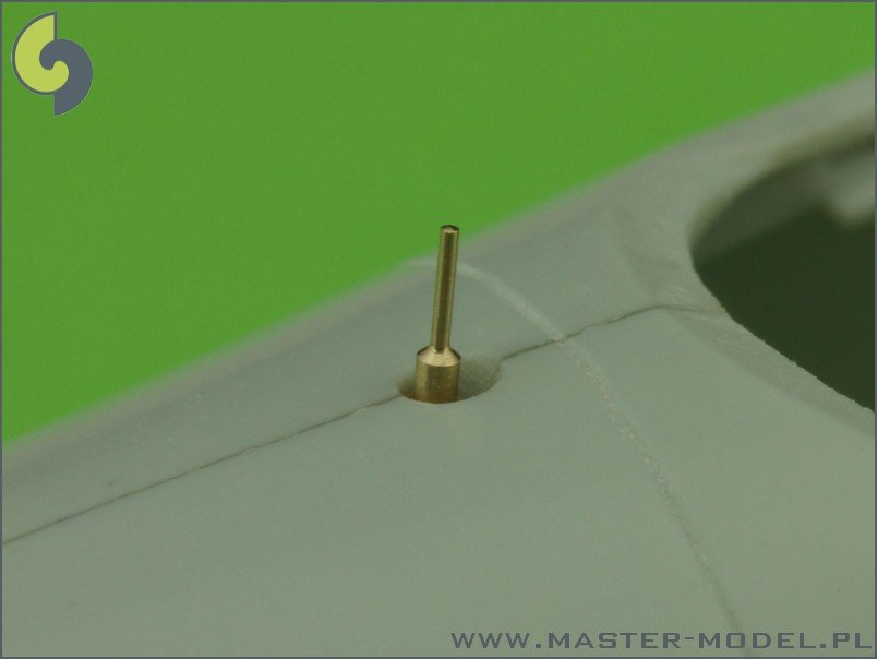 Master AM-32-041 He-162 Salamander - ensemble d&amp;#39;armement et de détails (embouts de canon MG 151, indicateur de train d&amp;#39;atterrissage avant et tube Pitot) (1/32)  – immagine 3