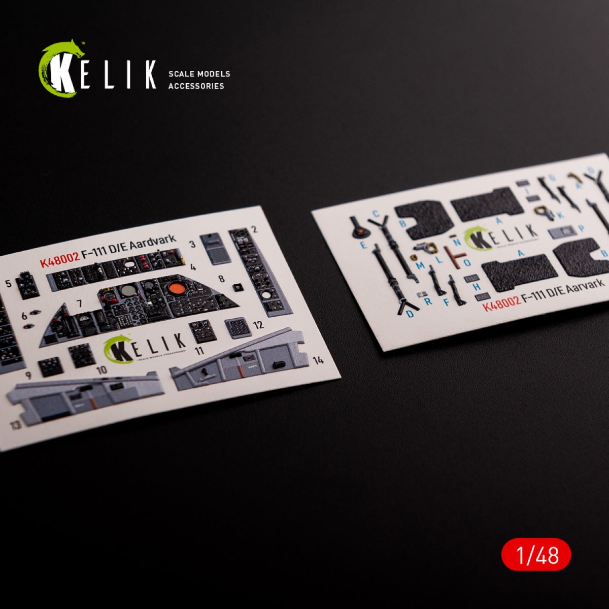 KELIK K48002 F-111 A/E Aardvark intérieur décalcomanies 3D pour kit HobbyBoss 1/48