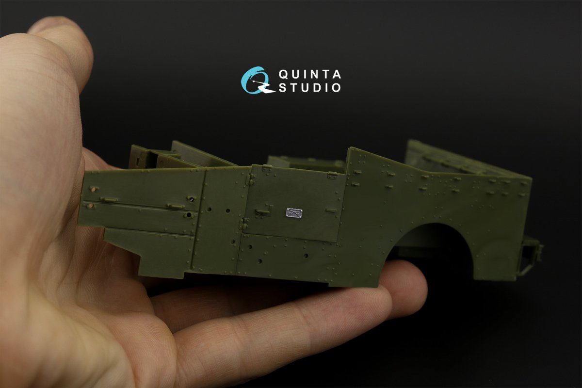 Intérieur imprimé en 3D et coloré sur papier décalcomanie Quinta Studio QD35088 M3A1 Scout (Zvezda) 1/35 – Bild 5