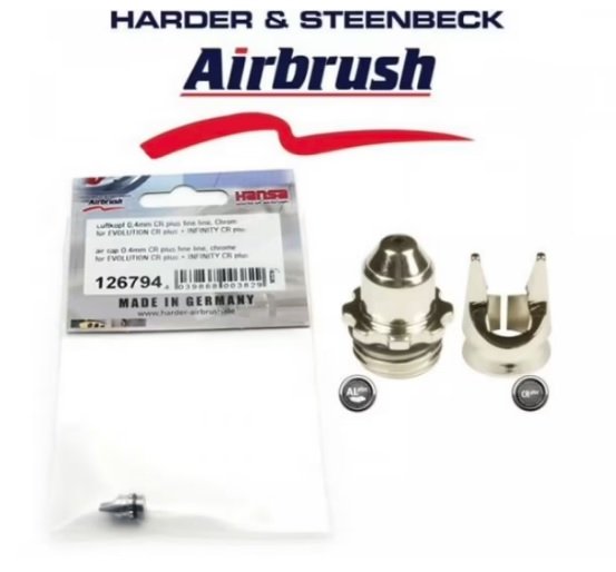 Couvercle de buse et d'aiguille Harder &amp; Steenbeck 126794 0,4 ​​mm Cr+ Ouvert