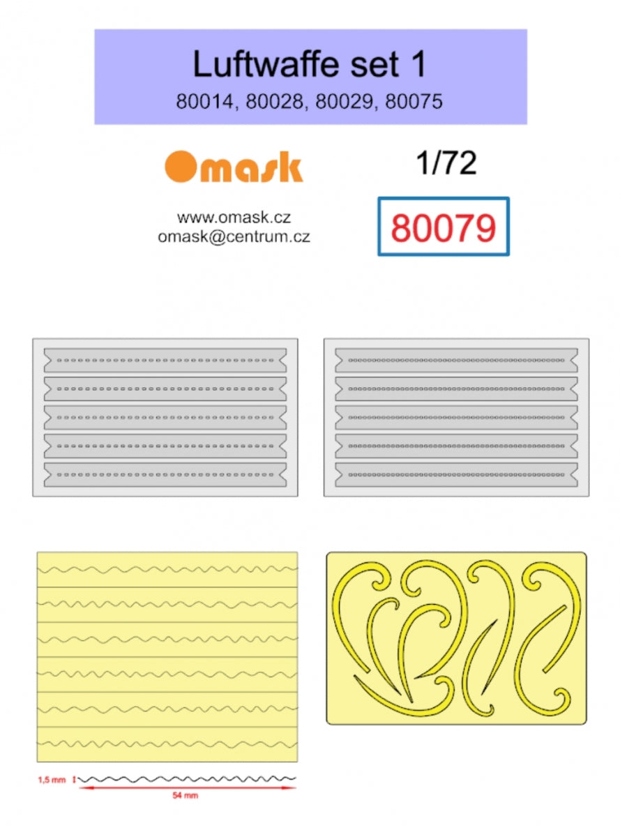Omask 80080 Cercles concentriques 2-30 mm (ruban de masquage jaune)