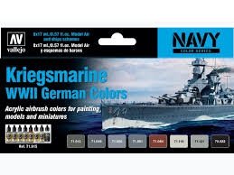 Vallejo 71615 Kriegsmarine Seconde Guerre mondiale Couleurs allemandes 8 x 17 ml
