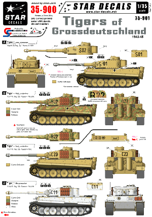 Star Decals 35-900 Tigres de Grossdeutschland 1/35