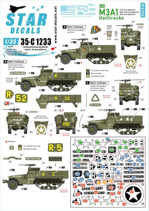 Star Decals 35-C1233 Semi-chenillés américains M3A1 1/35
