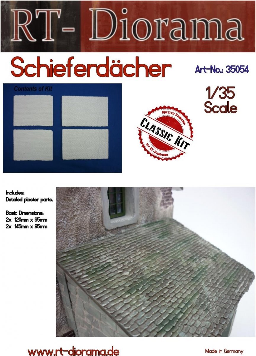 Toits en ardoise RT-Diorama 35054 pour la construction de dioramas à l'échelle 1/35