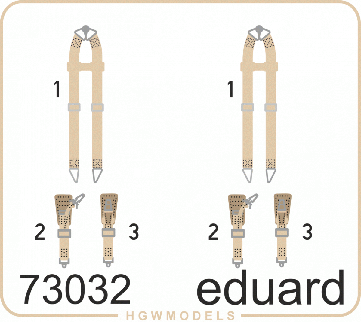 Ceintures de sécurité Eduard 73032 pour bombardiers de la Luftwaffe (Seconde Guerre mondiale), SUPERFABRIC, échelle 1/72
