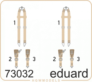 Ceintures de sécurité Eduard 73032 pour bombardiers de la Luftwaffe (Seconde Guerre mondiale), SUPERFABRIC, échelle 1/72