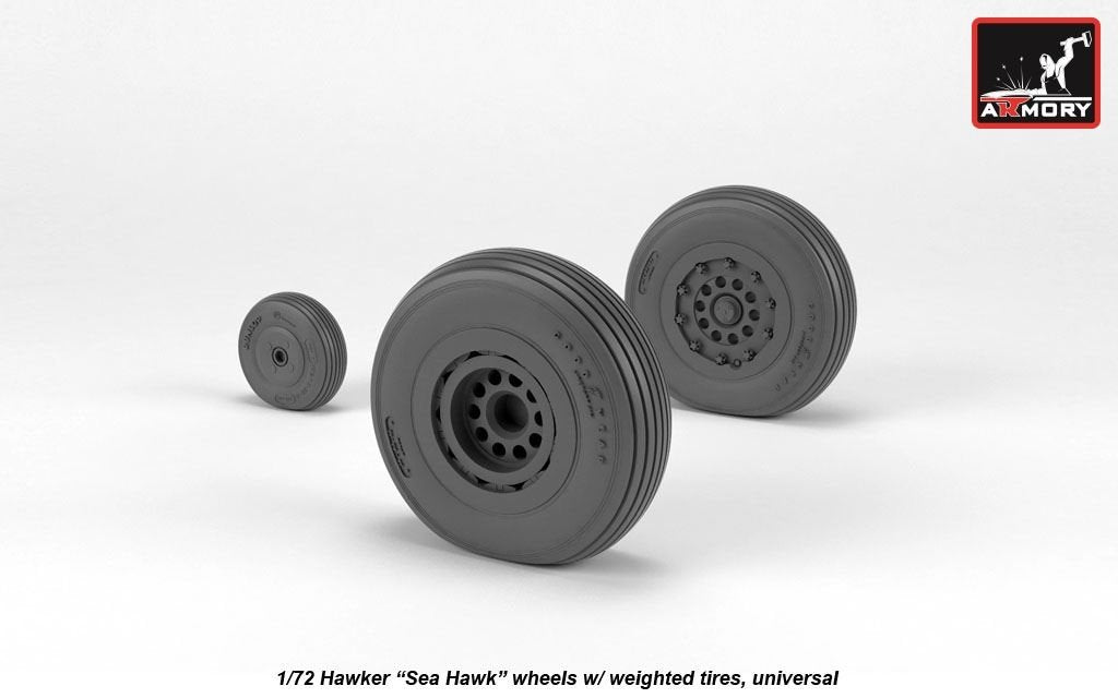 Armory Models AW72417 Hawker Sea Hawk wheels with weighted tires 1/72 – zdjęcie 3