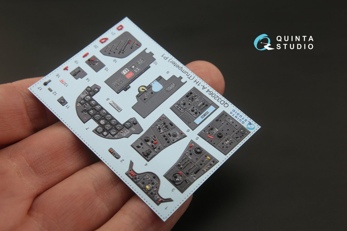 Intérieur imprimé en 3D et coloré sur papier décalcomanie Quinta Studio QD32064 A-1H Skyraider (pour maquette Trumpeter) 1/32 – image 3