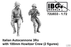 IBG 72U033 Autocanon italien 3Ro avec équipage d&amp;#39;obusier de 100 mm (kit imprimé en 3D - 2 figurines) 1/72