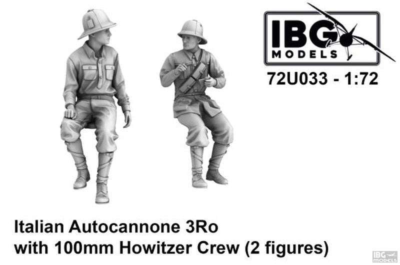 IBG 72U033 Autocanon italien 3Ro avec équipage d&amp;#39;obusier de 100 mm (kit imprimé en 3D - 2 figurines) 1/72