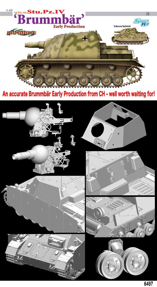 Cyber ​​​​Hobby 6497 Sd.Kfz.166 Stu.Pz.IV Brummbar Première production (1/35)