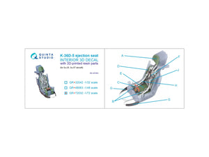 Quinta Studio QR+72032 K-36D-5 ejection seat (for Su-35, Su-57 aircraft) (All kits) 1/72 – zdjęcie 6