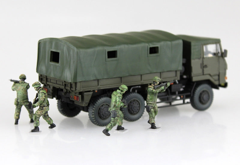 Camion Aoshima 01208 JGSDF 3 1/2t avec blindage additionnel et 6 figurines, échelle 1/72 – image 3