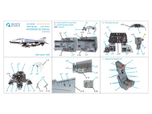 Intérieur imprimé en 3D et coloré sur papier décalcomanie (Zoukei Mura SWS) pour F-4G (version tardive) de Quinta Studio QD+48449 (avec pièces en résine imprimées en 3D) à l&amp;#39;échelle 1/48 – image 3