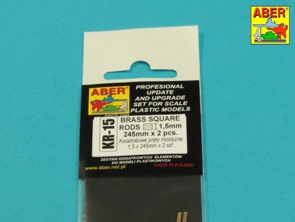 Tiges carrées en laiton Aber KR15 KR-15, longueur 1,5 mm, 245 mm x 2 – image 2