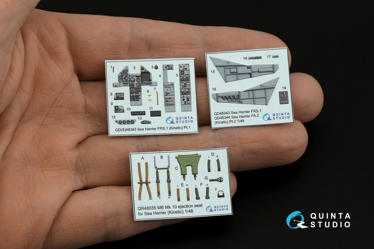 Intérieur imprimé en 3D et coloré sur papier décalcomanie (Kinetic) Quinta Studio QD48343 Sea Harrier FRS.1 1/48 – immagine 2