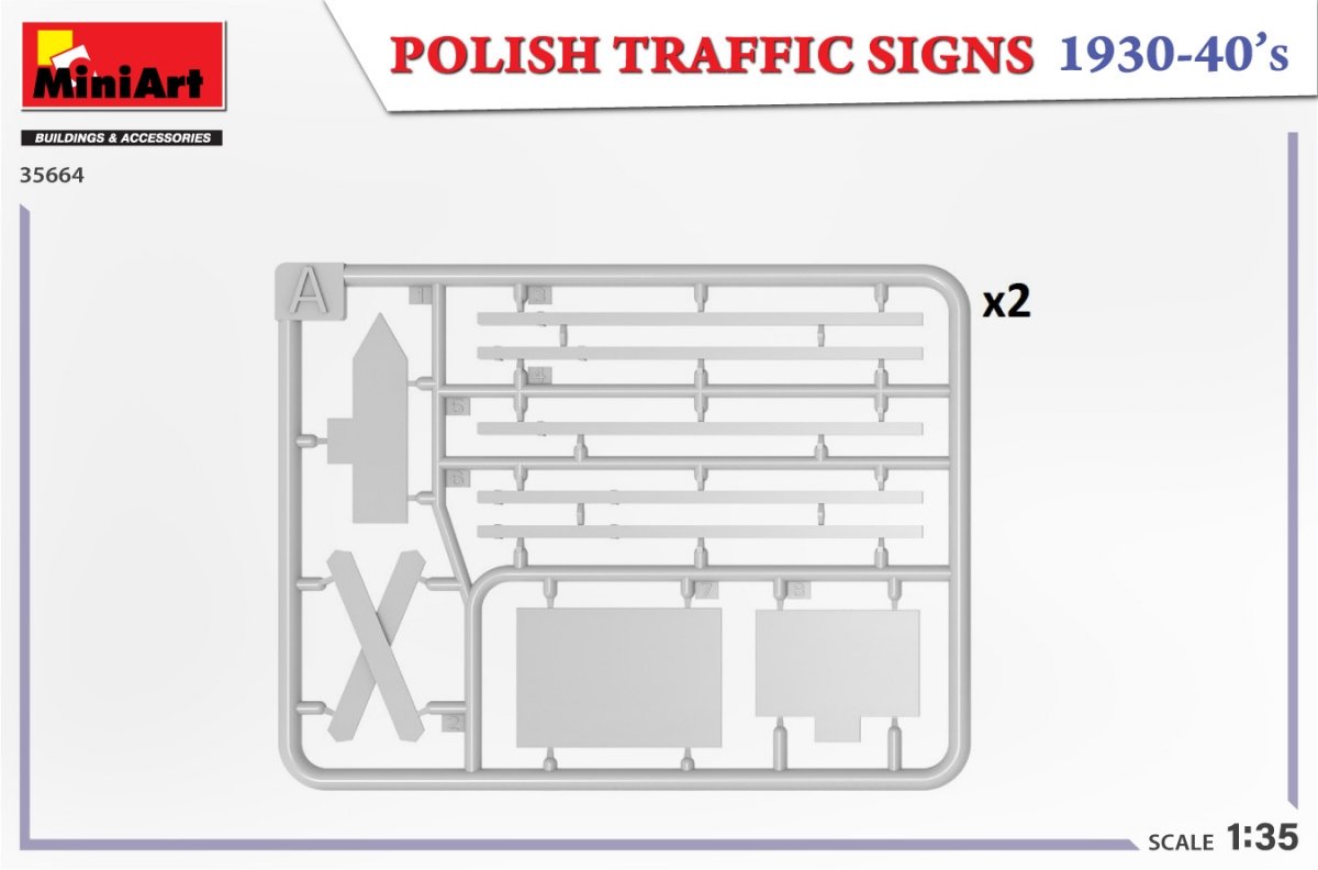 MiniArt 35664 PANNEAUX DE SIGNALISATION ROUTIÈRE POLONAIS ANNÉES 1930-40 1/35 – imagen 3
