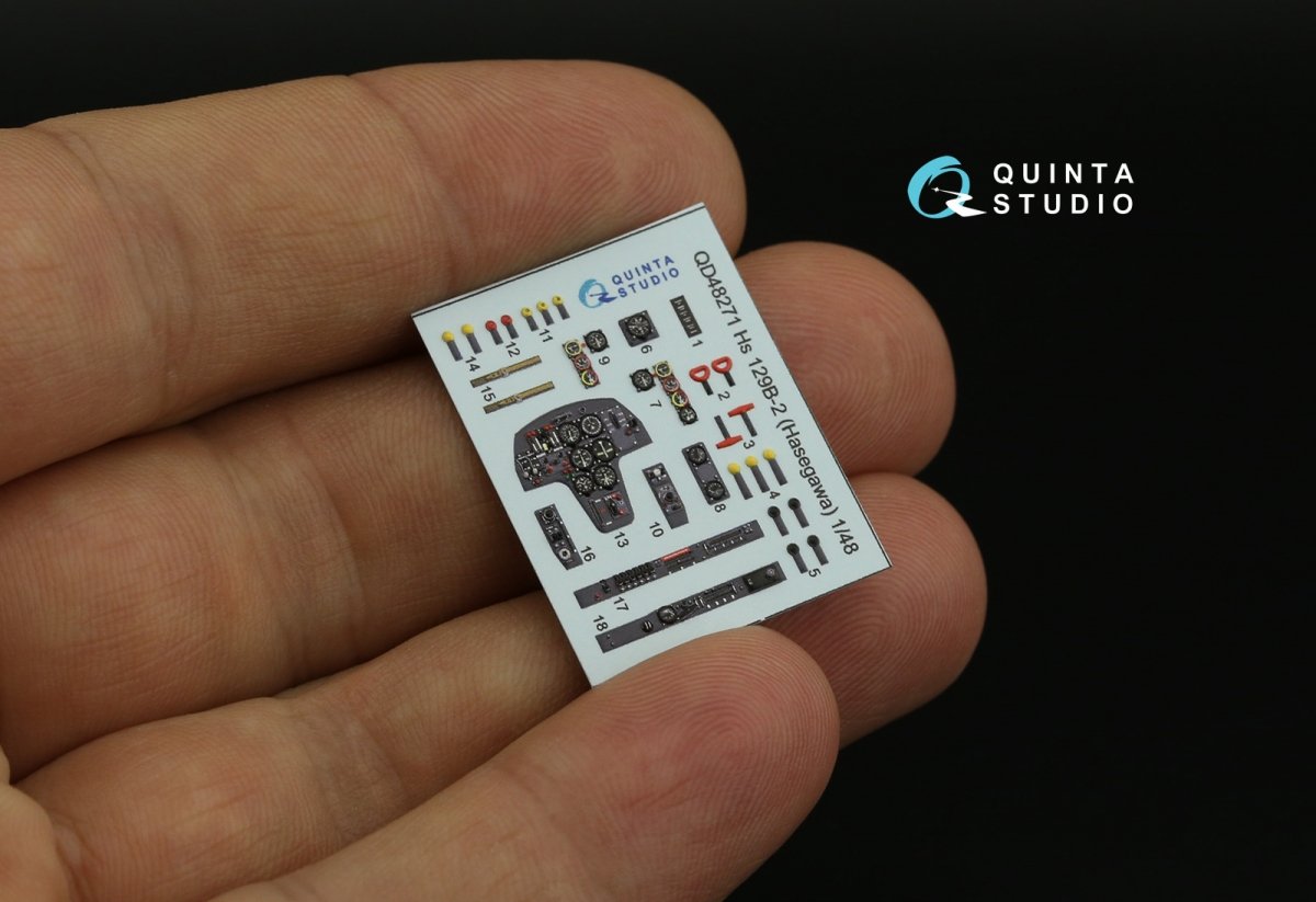 Intérieur imprimé en 3D et coloré sur papier décalcomanie Quinta Studio QD48271 Hs 129B-2 (Hasegawa) 1/48  – immagine 8