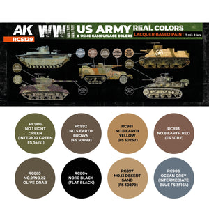 AK Interactive RCS129 Couleurs de camouflage de l&amp;#39;armée américaine et des Marines de la Seconde Guerre mondiale 8 x 17 ml – image 2
