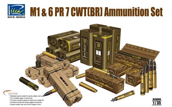 Ensemble de munitions Riich Models RE30009 M1 et 6 PR 7 CWT(BR) américains (1/35)