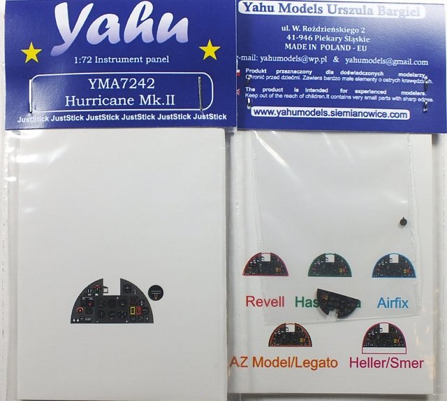 Yahu YMA7242 Hurricane Mk.I tardif et Mk.II (Hasegawa / Revell) 1/72