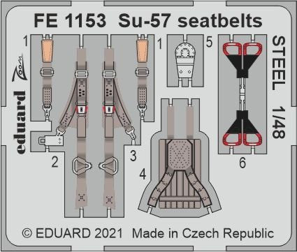 Ceintures de sécurité Eduard FE1153 Su-57 pour STEEL ZVEZDA 1/48