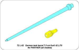 Canon Aber 72L-02 7,5 cm KwK 42L/70 pour Panther/Char allemand 1/72 – image 5