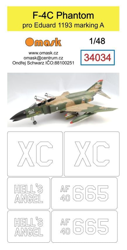 Omask 34034 F-4C Phantom (pour marquage A de la maquette Eduard 1193) 1/48