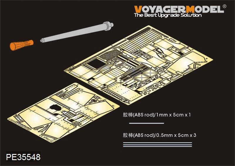 Maquette Voyager PE35548 Canon antiaérien allemand FlaK37 de 37 mm (version B, canon inclus) pour Hobby Boss au 1/35