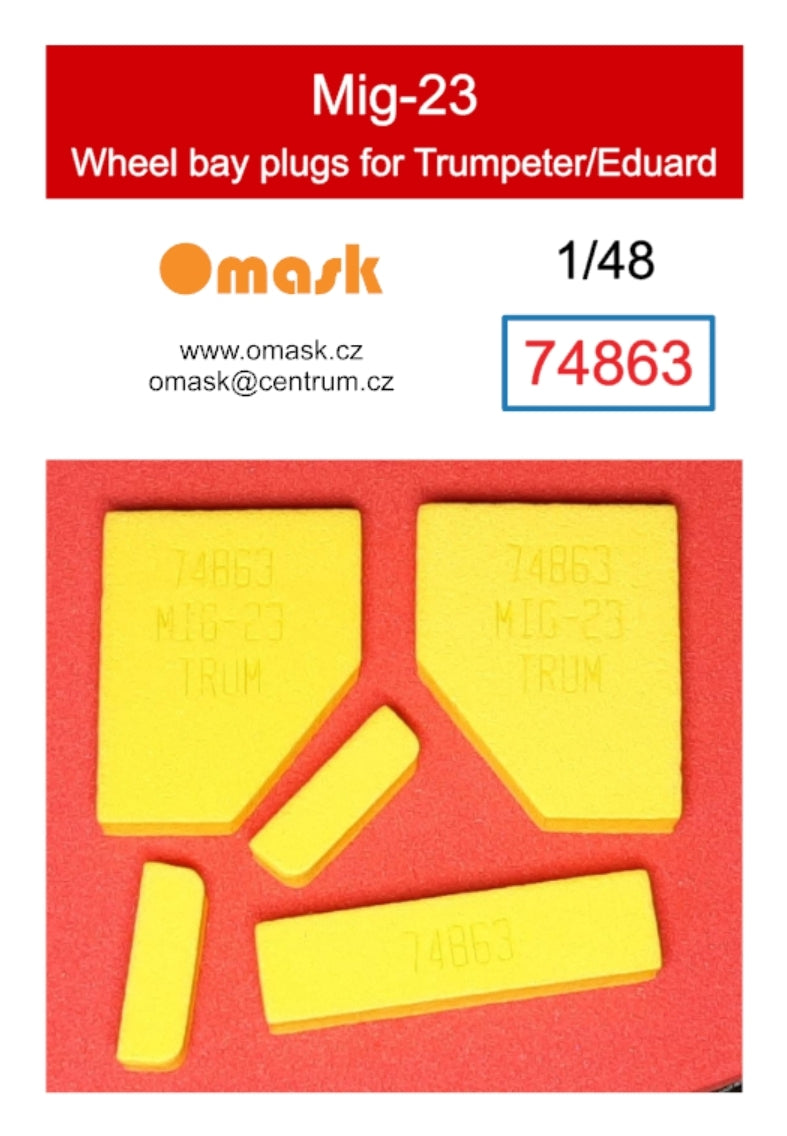 Omask 74863 Bouchons de puits de train d'atterrissage pour Mig-23 (pour Trumpeter/Eduard) 1/48