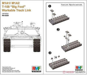 Maquette Rye Field 5009 M1A1/M1A2 T-158 « Big Foot » Chenille fonctionnelle 1/35