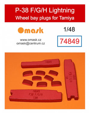 Omask 74849 Bouchons de puits de train d&amp;#39;atterrissage pour P-38 F/G/H Lightning (pour Tamiya 62110, 25199) 1/48