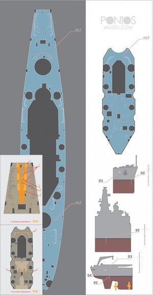 Pontos 35024WD1 USS BB-55 North Carolina, ensemble de pont en bois (1/350) – Bild 4