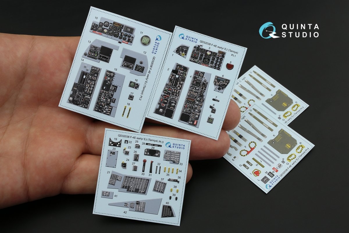 Intérieur imprimé en 3D et coloré sur papier décalcomanie pour F-4E early/F-4EJ (Quinta Studio QD32038) (pour maquette Tamiya) au 1/32 – image 2