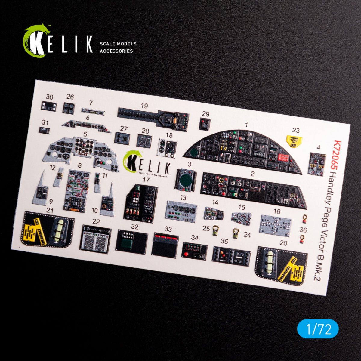 Décalcomanies 3D intérieures KELIK K72065 pour maquette Airfix au 1/72 du Handley Page Victor B Mk2 – immagine 2