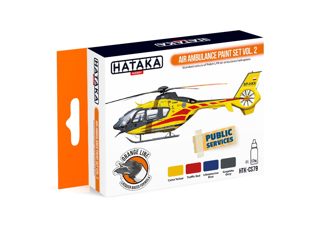 Kit de peinture Hataka HTK-CS79 pour ambulance aérienne (HEMS), volume 2 (4 x 17 ml)