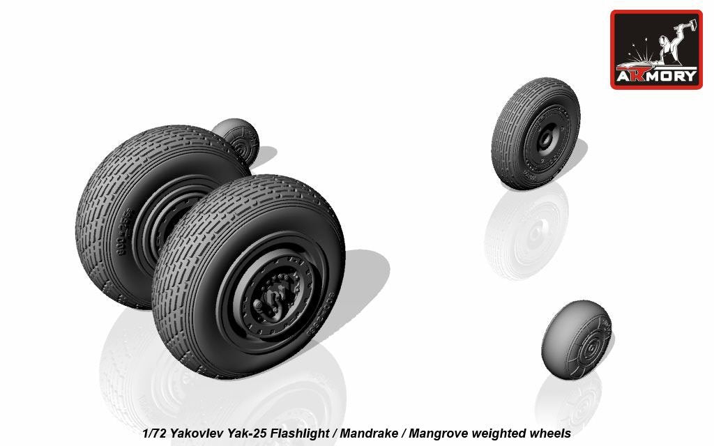 Armory Models AW72046 Yakovlev Yak-25 Lampe torche / Mandrake / Roues Mangrove avec pneus lestés 1/72  – image 4