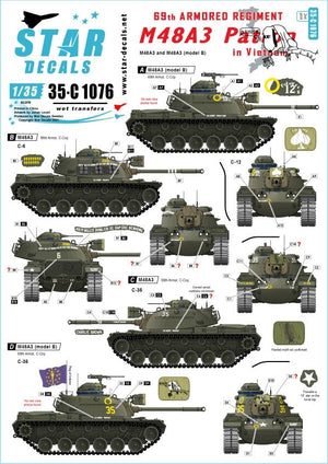 Star Decals 35-C1076 M48A3 Patton au Vietnam 1/35