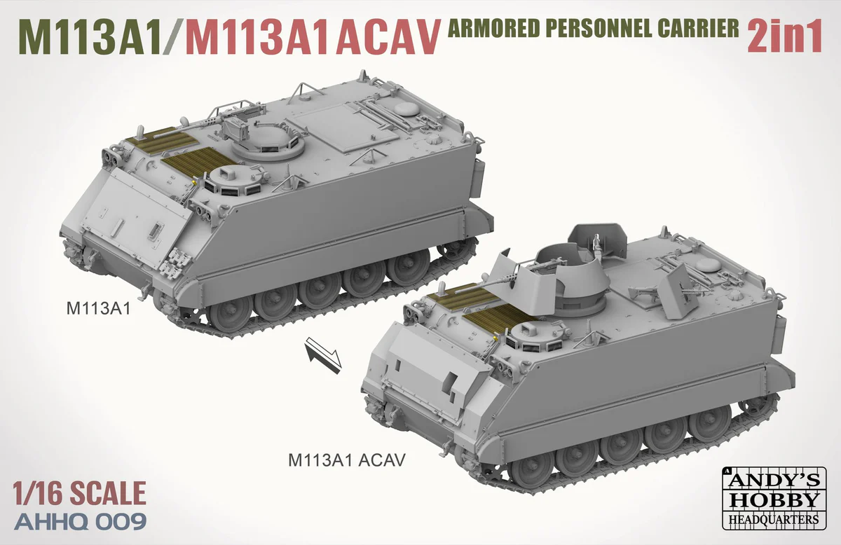 Andy&amp;#39;s Hobby Headquarters AHHQ-009 Kit M113A1 / M113A1 ACAV 2 en 1 1/16 – immagine 5