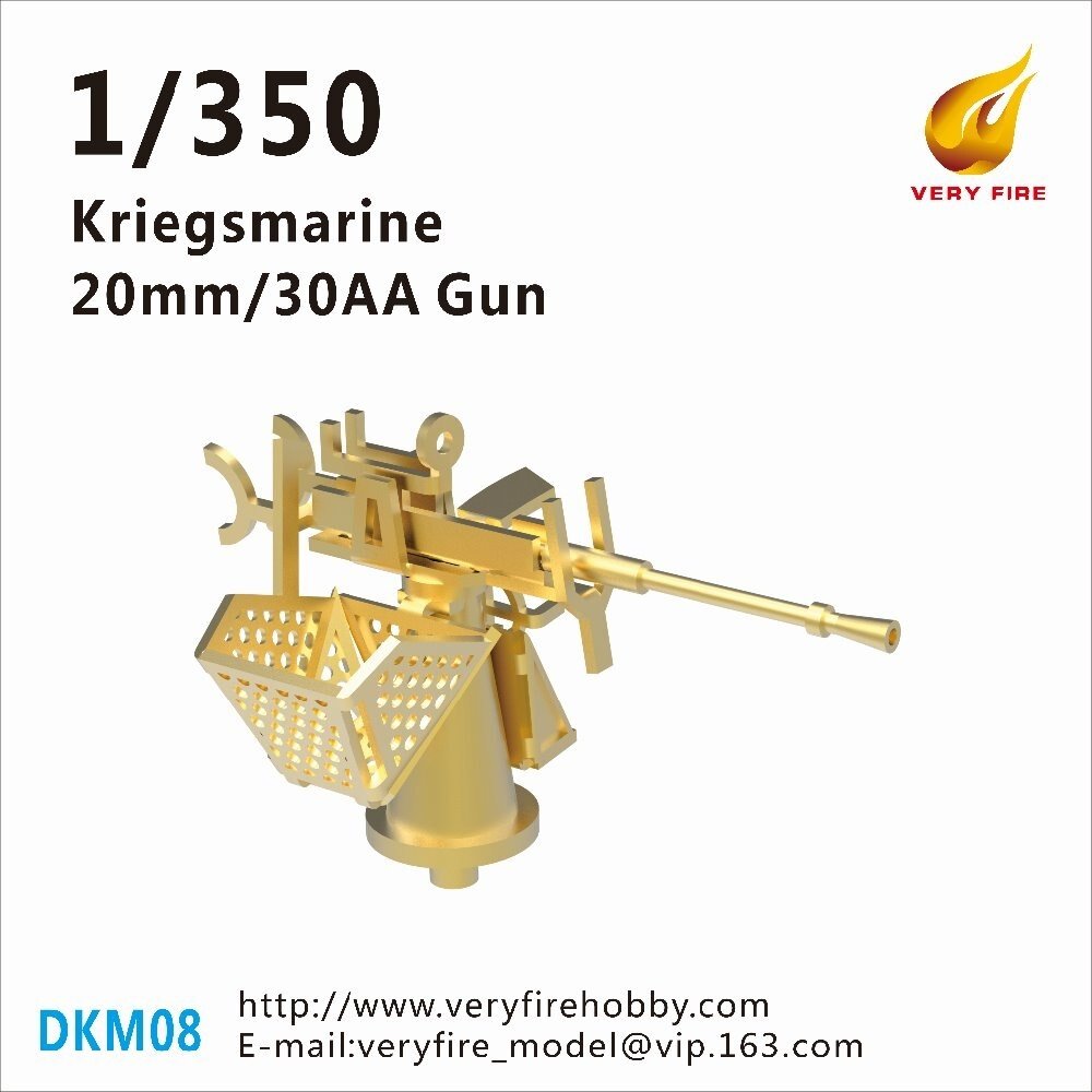 Canon antiaérien Very Fire DKM08 Kriegsmarine 20 mm/30 (16 exemplaires) 1/350