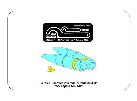Aber 35P-03 German 280 mm R Grenates 4341 for Leopold Rail Gun – zdjęcie 4