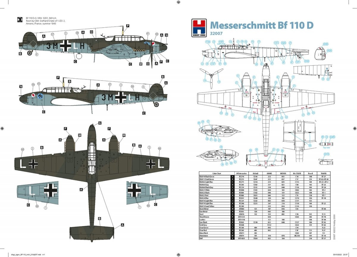 Hobby 2000 32007 Messerschmitt Bf 110 D (Dragon + Cartograf + Masque) 1/32 – image 5